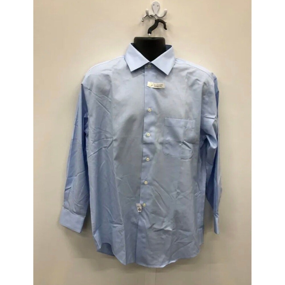 NWT Pronto Uomo Regular Fit Men's Light Blue Button Up Shirt Size 16 MSRP $69.99